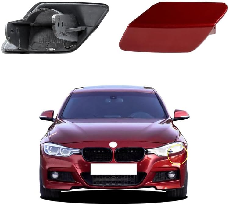 Goholy Car Front Bumper Headlight Washer Nozzle Cover Cap Compatible With BMW 3 F30 320 323 330 335 M-Sport 2013 2014 2015 2016 2017 2018 Headlight Cleaning Cover 51118056613 51118054179 Water Spray Cover - Image 1